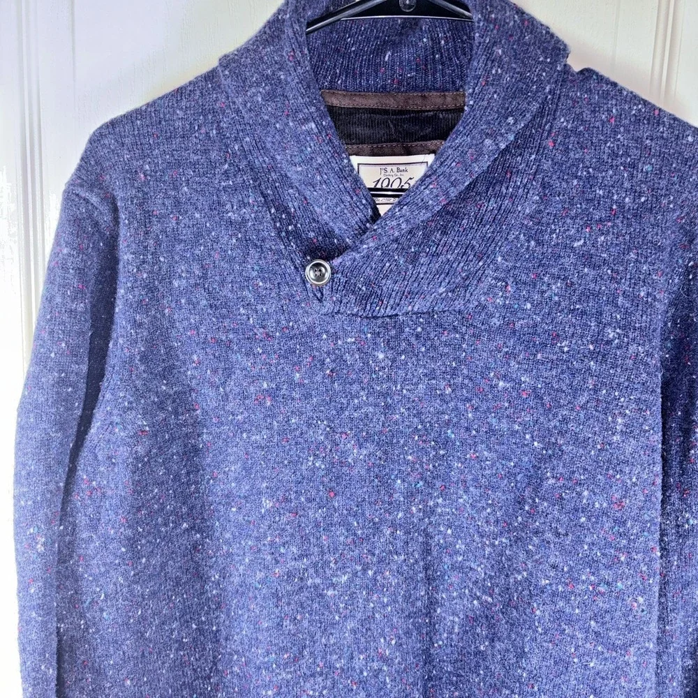 JoS. A. Bank Men's Navy Blue Speckled Pullover Sweater Medium – Elbow Pads,‎ NWT